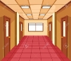 School Hall With Classroom Doors Interior Cartoon Vector Illustration..  Royalty Free Cliparts, Vectors, And Stock Illustration. Image 122787993.